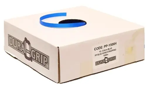 [9004] 15 mm x 0.6 mm x 1000m Blue PP Hand Strapping (130 Kg B/S)