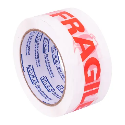 [3049] Printed Fragile Red/White 48mm x 66m 