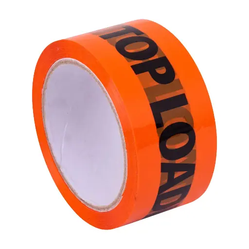 [3054] Printed Top Load Black/Orange 48mm x 66m 